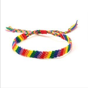 Hand-woven rainbow bracelet